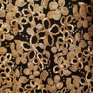 Charlotte Russe Black Dress with Gold Sequin  Size Med